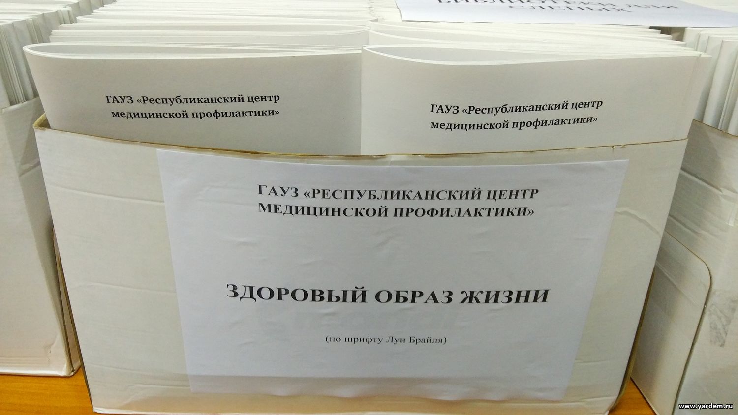 Министерство здравоохранения РТ передало в дар НИБФ "Ярдэм" пособие «Здоровый образ жизни» (по шрифту Луи Брайля)